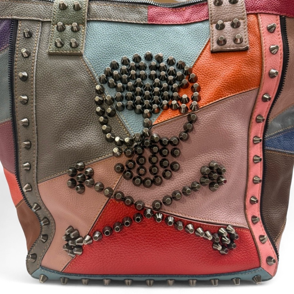 AmeriLeather Genuine Leather Patchwork Studded Sk… - image 3